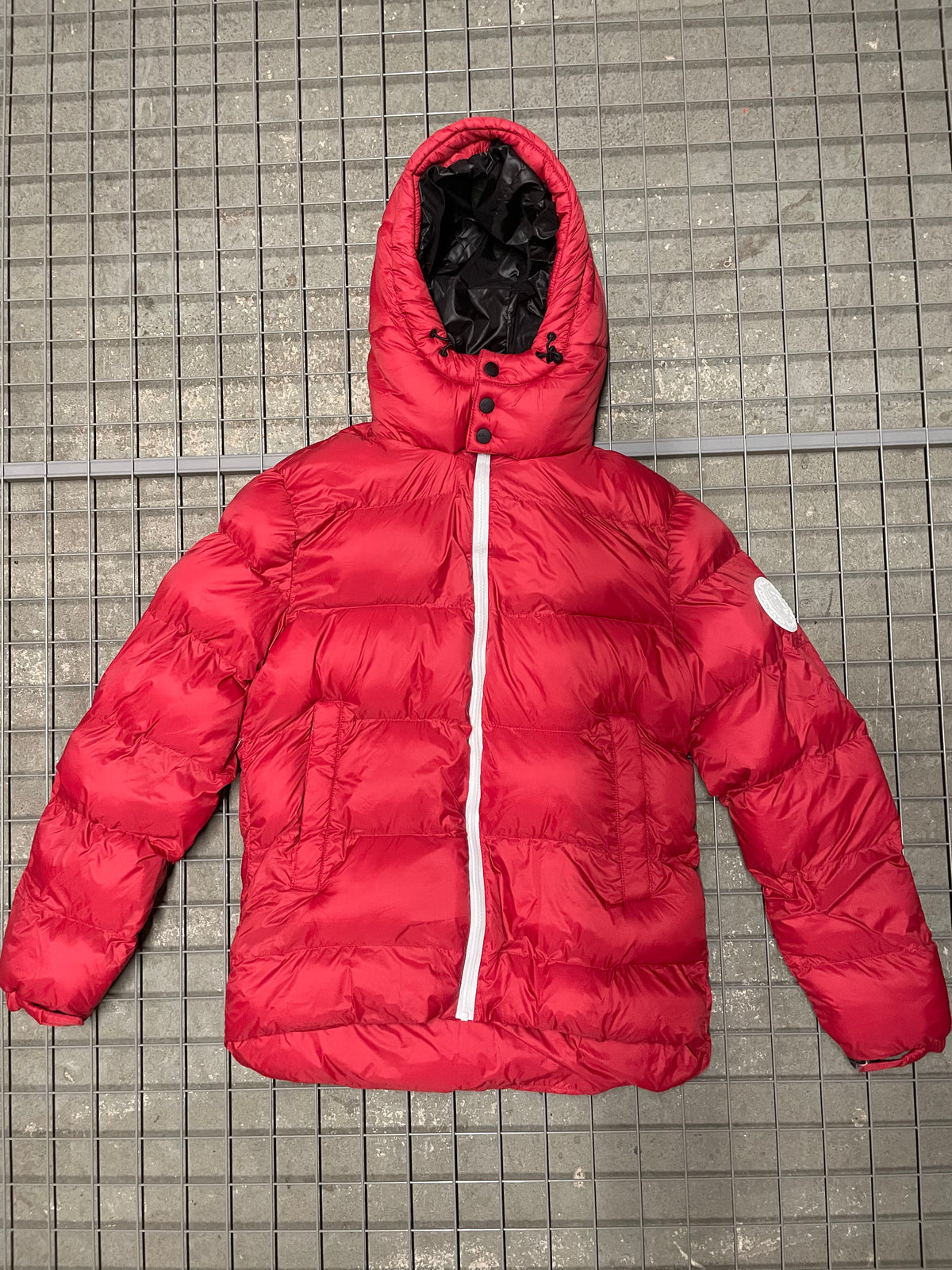 Contrast Puffer Jacket - Red (SAMPLE)