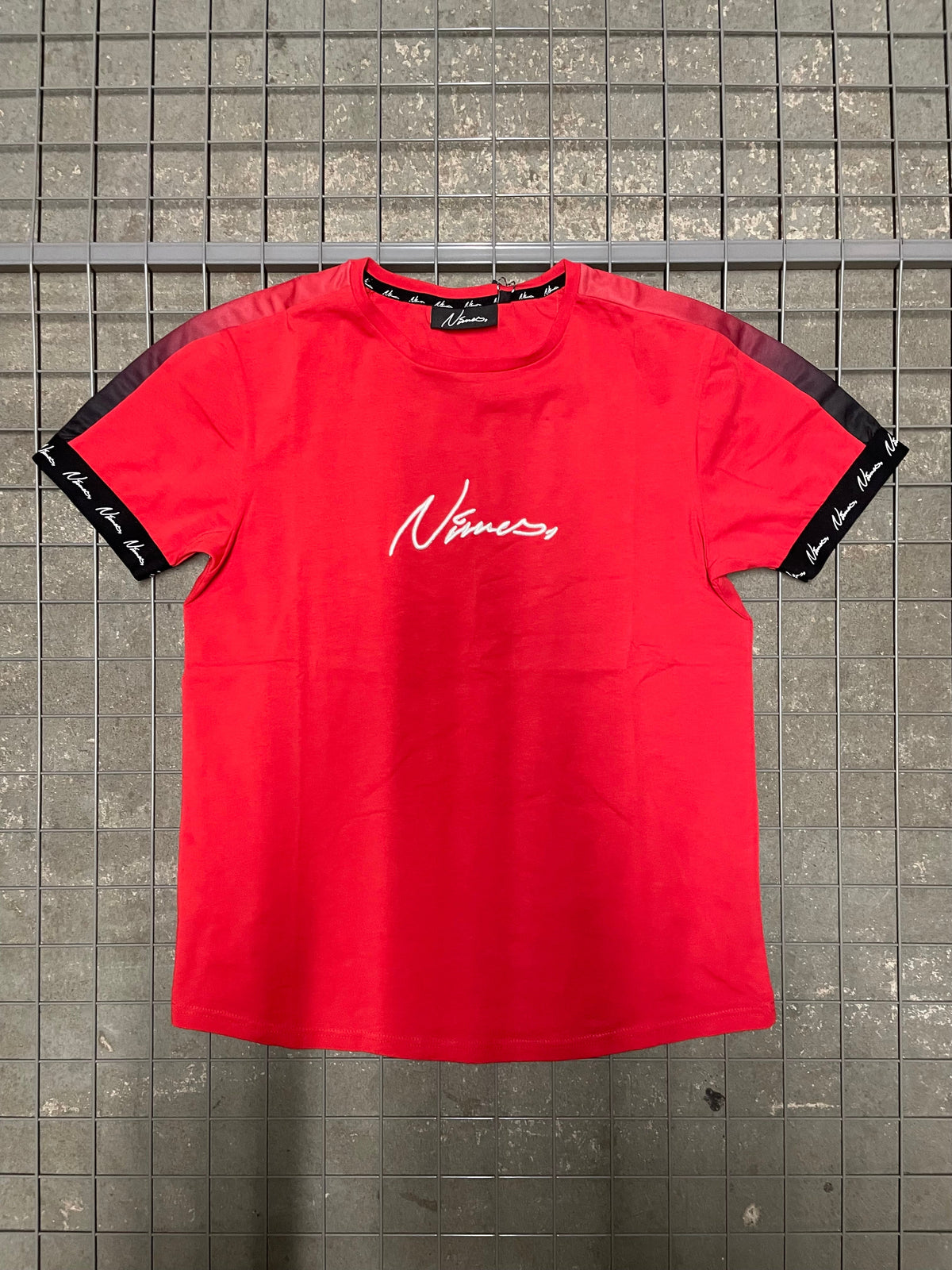 Faded Tape Slim Fit T-Shirt - Red (SAMPLE)