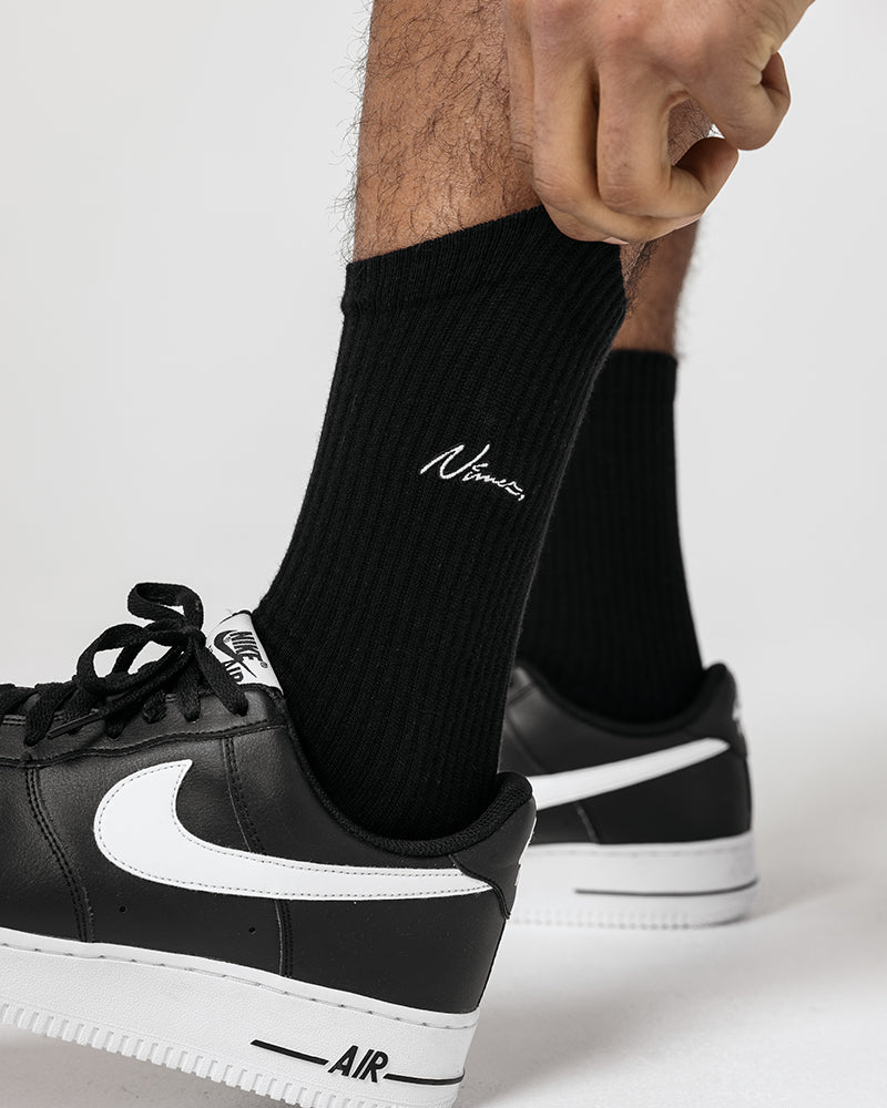 Small Signature Socks - Black (2 Pack)