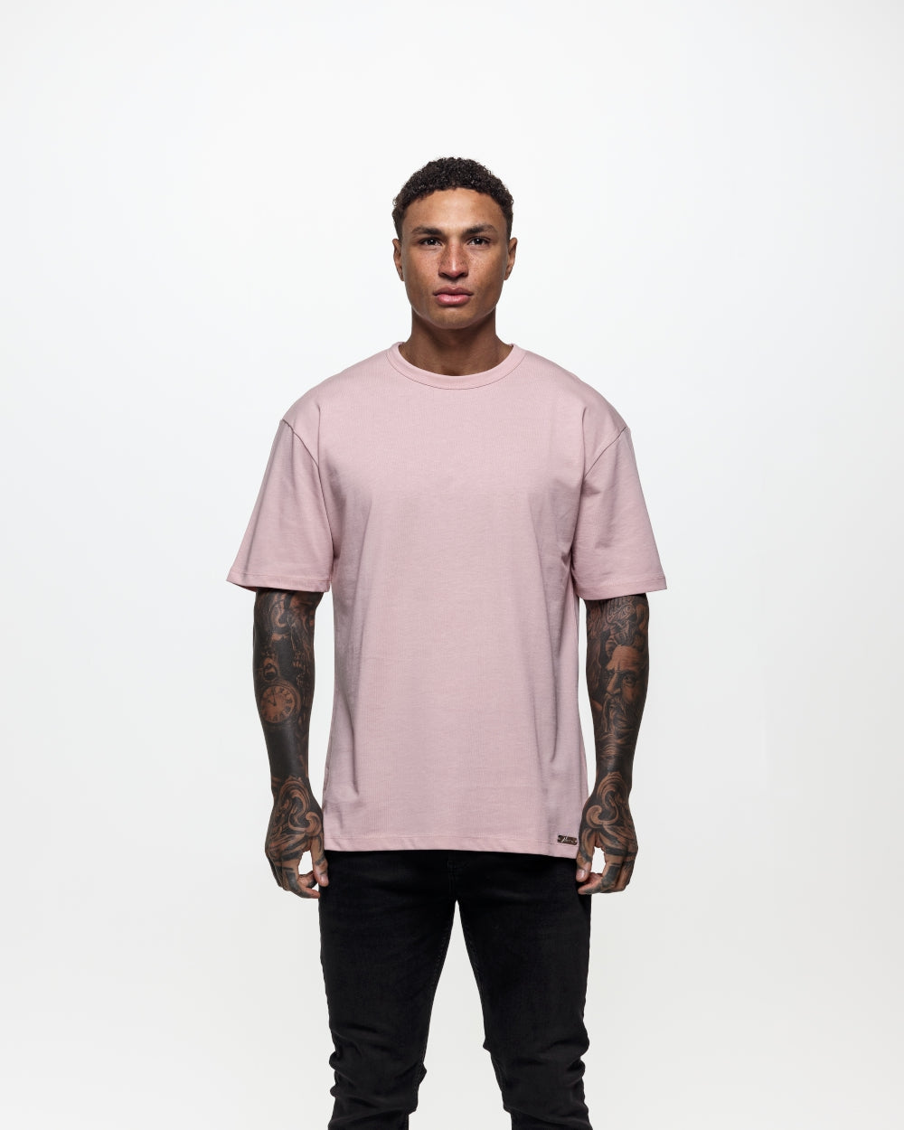 Blank Essential Oversized T-Shirt - Dusty Pink -
