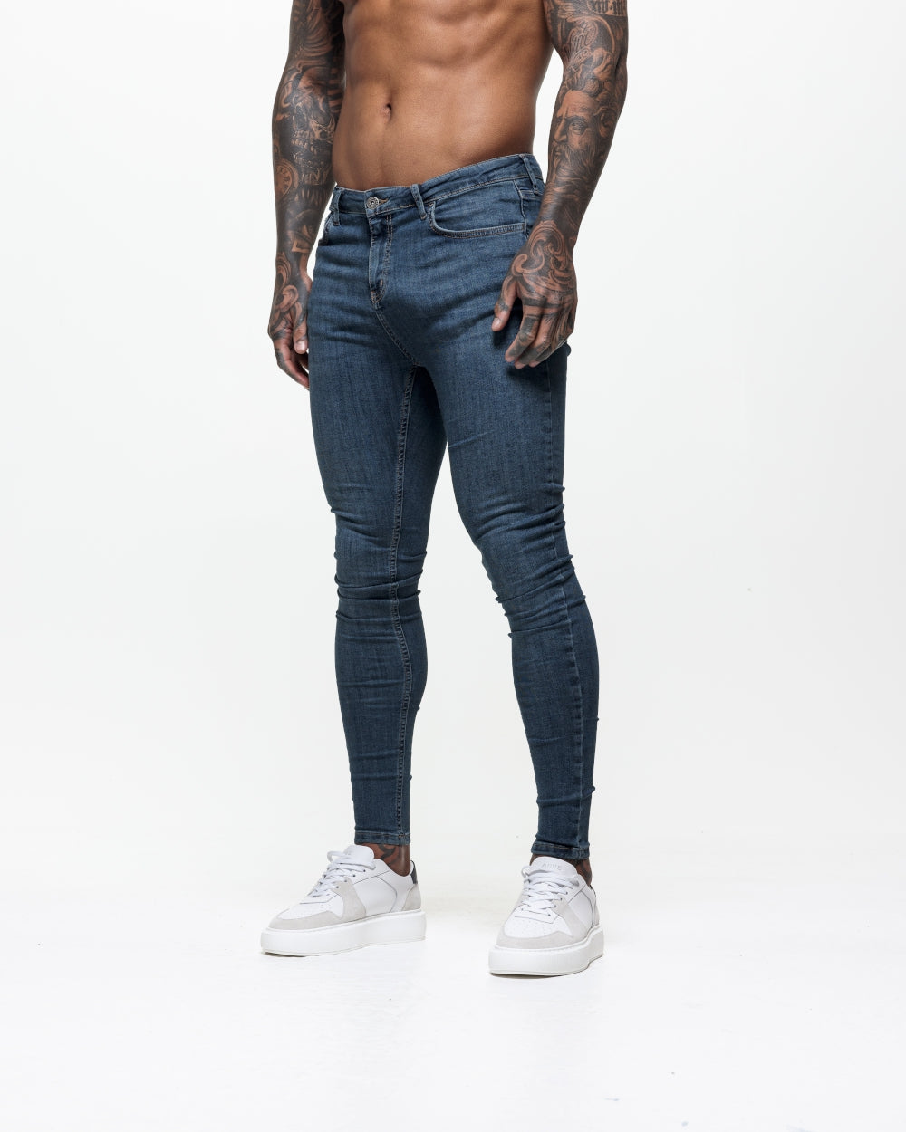 Super Skinny Spray On Jeans - Vintage Blue Non Ripped - Nimes