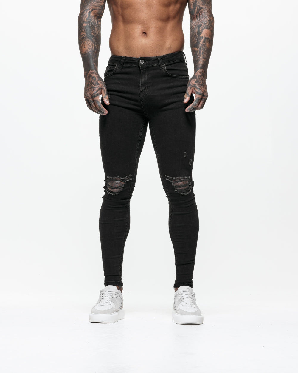 Mens Spray-on Ripped Jean - Main Image