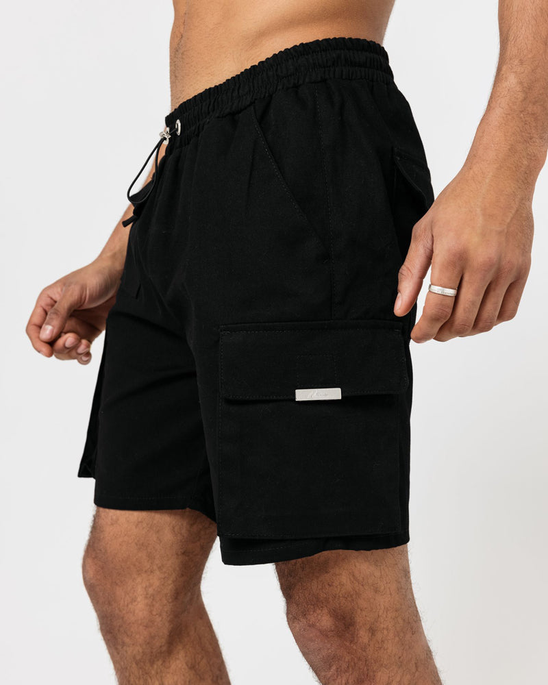 Utility Cargo Shorts - Black